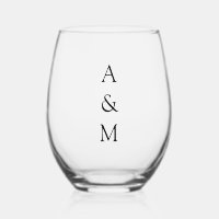 Minimalistische Bold Monogram Boho Wedding Schwarz