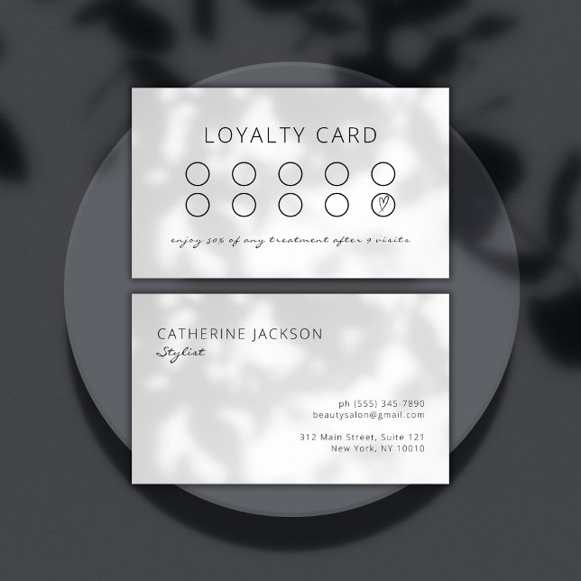 Minimalistische Bonuskarte Salon oder Wellness-Cen Treuekarte (Elegant Loyalty Card Template – Minimalist Reward Card for Small Business)