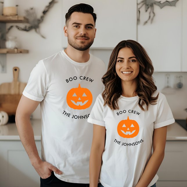 Minimalistische Boo-Crew - Halloween Personalisier T-Shirt (Von Creator hochgeladen)