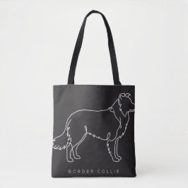 Minimalistische Border Collie-Linienkunst-Hundegra