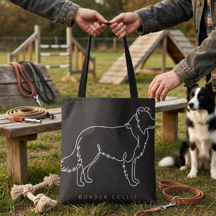 Minimalistische Border Collie-Linienkunst-Hundegra