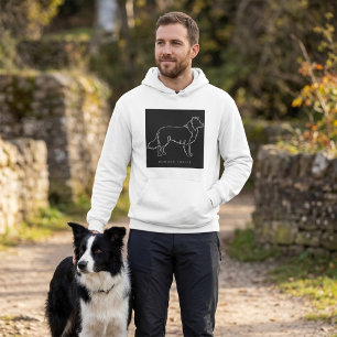 Minimalistische Border Collie-Linienkunst-Hundegra Hoodie