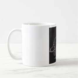 Minimalistische Border Collie-Linienkunst-Hundegra Kaffeetasse