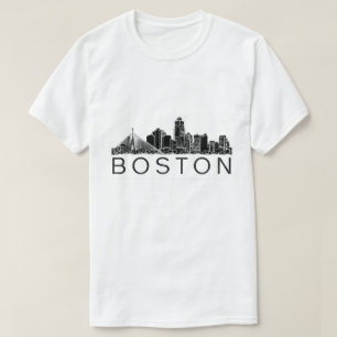 minimalistische Boston-Skyline Skyline von Bosto T-Shirt