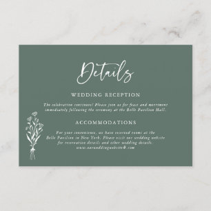 Minimalistische Botanicals-Sage Grüne Hochzeiten D Begleitkarte