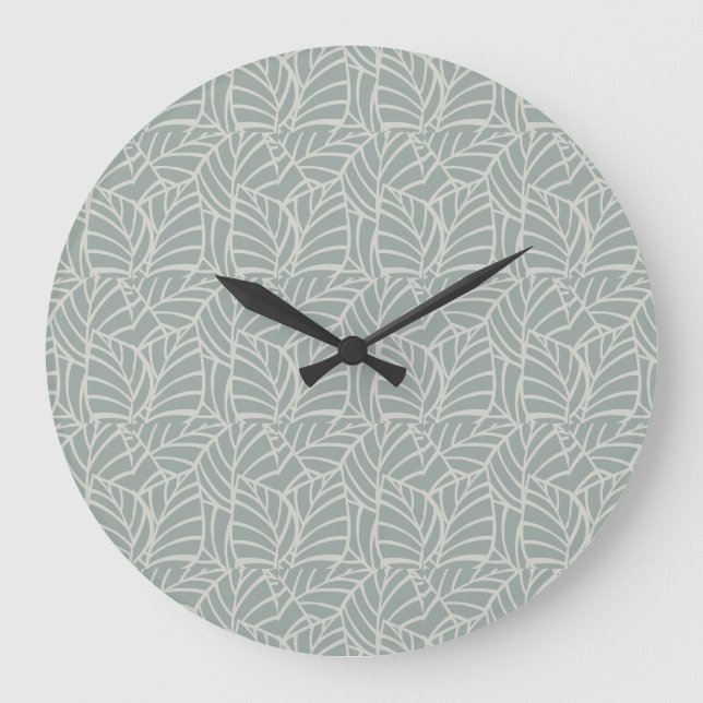 Minimalistische Botanische Adern Große Wanduhr (Vorderseite)