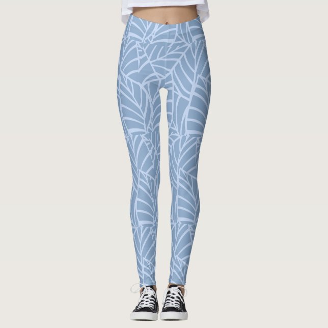 Minimalistische Botanische Adern Leggings (Vorderseite)