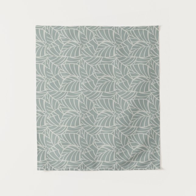 Minimalistische Botanische Adern Wandteppich (Vorderseite)