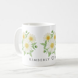 Minimalistische botanische Aquarellfarbe Blume Tas Kaffeetasse