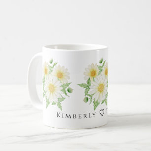 Minimalistische botanische Aquarellfarbe Blume Tas Kaffeetasse
