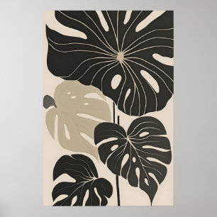 Minimalistische botanische Art Boho Blumendekorati Poster