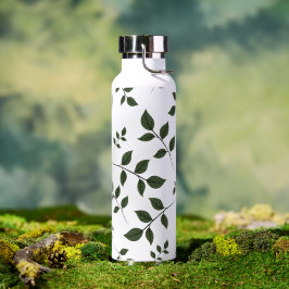 Minimalistische botanische Blätter Wasserflasche m Trinkflasche