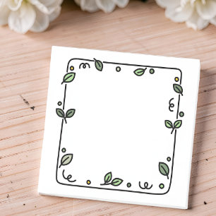 Minimalistische botanische Blattumrandung   Süß ha Post-it Klebezettel