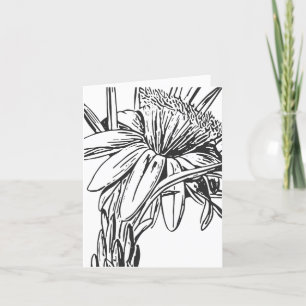 Minimalistische botanische Blumenlinie Zeichne Art Dankeskarte