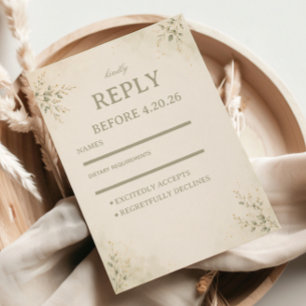 Minimalistische botanische Eleganz RSVP Karte