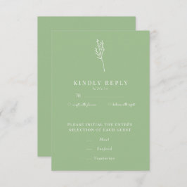Minimalistische botanische Flora | Blume Chic Wedd RSVP Karte