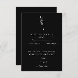 Minimalistische botanische Flora | Blume Chic Wedd RSVP Karte