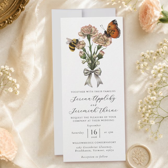 Minimalistische botanische florale Bogenhochzeit Einladung (Von Creator hochgeladen)