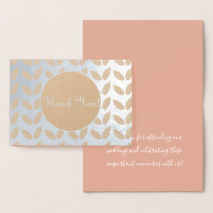 Minimalistische botanische Gruen-Hochzeits-Dankesc Folienkarte