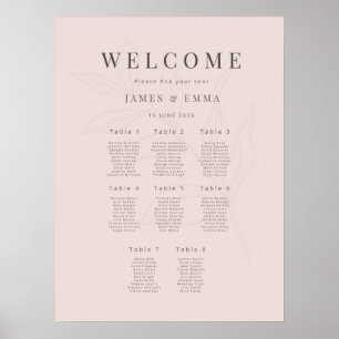 Minimalistische botanische Hochzeit (8) Warmes Err Poster