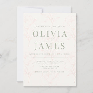 Minimalistische Botanische Hochzeit im Salbeigrün