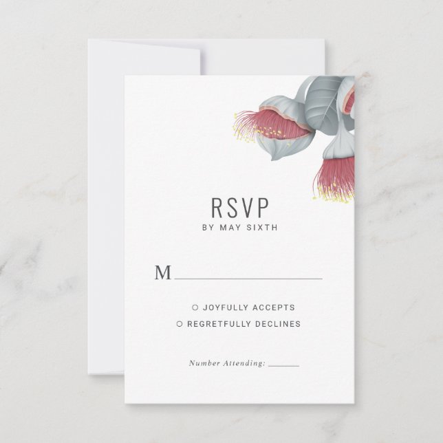 Minimalistische botanische Hochzeit RSVP Karte (Vorderseite)