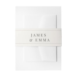 Minimalistische botanische Hochzeit | Warmweiß Einladungsbanderole
