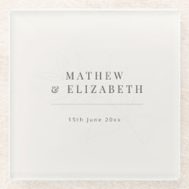 Minimalistische botanische Hochzeit | Warmweiß Glasuntersetzer