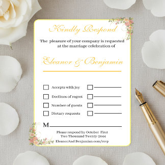 Minimalistische botanische Hochzeitsantwortkarte RSVP Karte