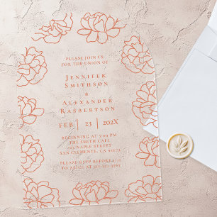 Minimalistische botanische Hochzeitseinladung Acryleinladungen
