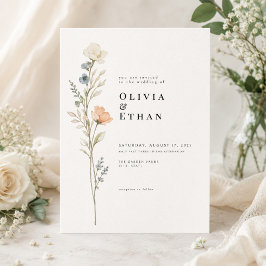 Minimalistische botanische Hochzeitseinladung Flor Einladung