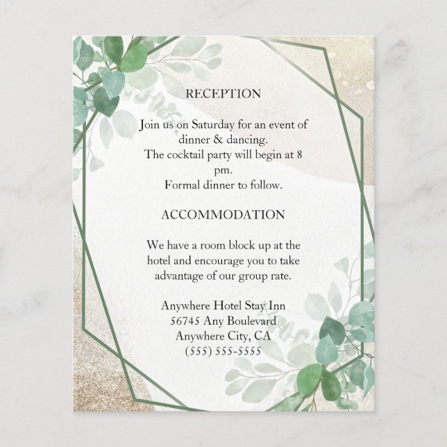 Minimalistische botanische Hochzeitskarte (Vorderseite)