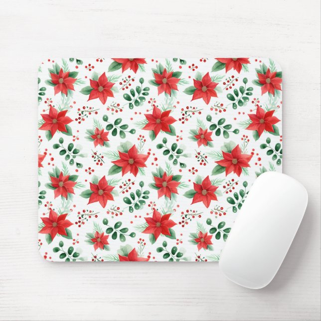 Minimalistische Botanische Poinsettie Mousepad (Mit Mouse)