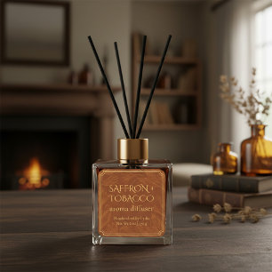 Minimalistische botanische Reed-Diffusor-Etiketten Quadratischer Aufkleber