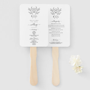 Minimalistische Botanische Rustikale Monogramm-Hoc Fächer
