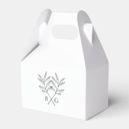 Minimalistische Botanische Rustikale Monogramm-Hoc Geschenkschachtel