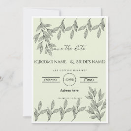 Minimalistische botanische "Save-the-Date"-Hochzei Einladung