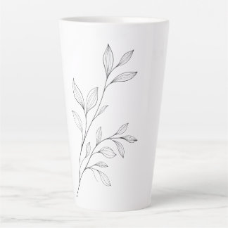 Minimalistische botanische schwarze Linienkunst Milchtasse