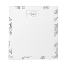 Minimalistische botanische Skizze | Benutzerdefini Notizblock