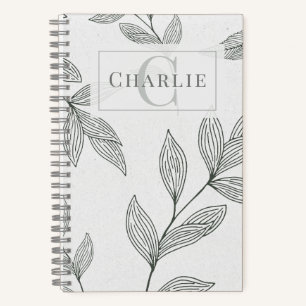 Minimalistische botanische Skizze, individuelles M Notizbuch