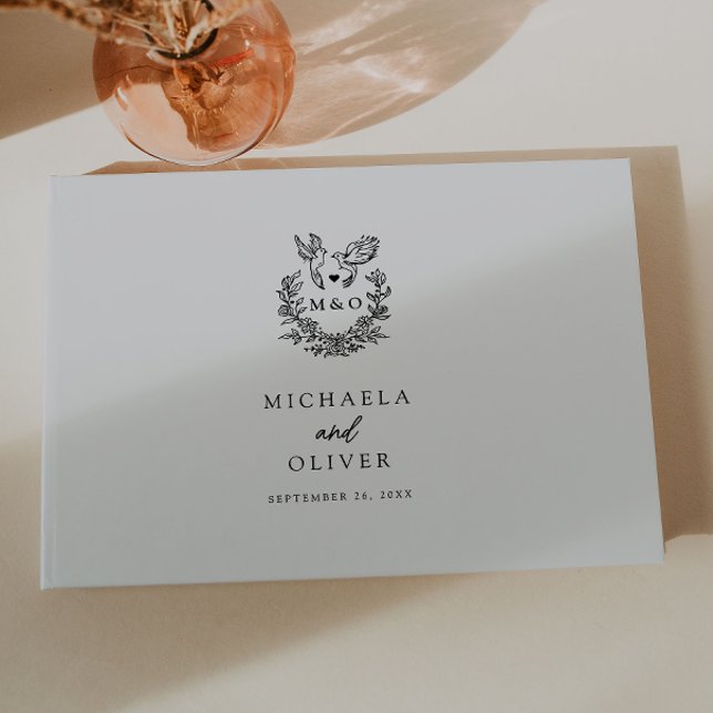 Minimalistische botanische Tauben Hochzeit mit ele Gästebuch (Von Creator hochgeladen)