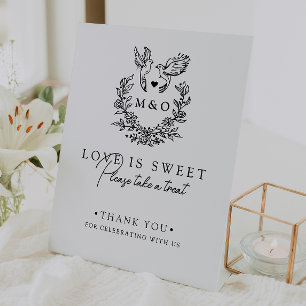 Minimalistische Botanische Tauben Schrift Hochzeit Sockelschild