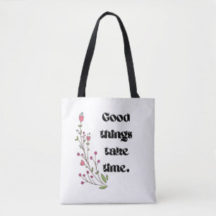 Minimalistische botanische Typografie-Tragetasche