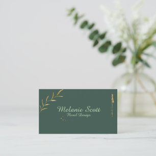 Minimalistische botanische Visitenkarte Dunkelgr