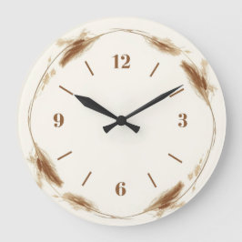 Minimalistische botanische Wanduhr mit getrocknete