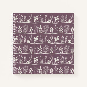 Minimalistische botanische zarte Wiese-Silhouette Notizbuch