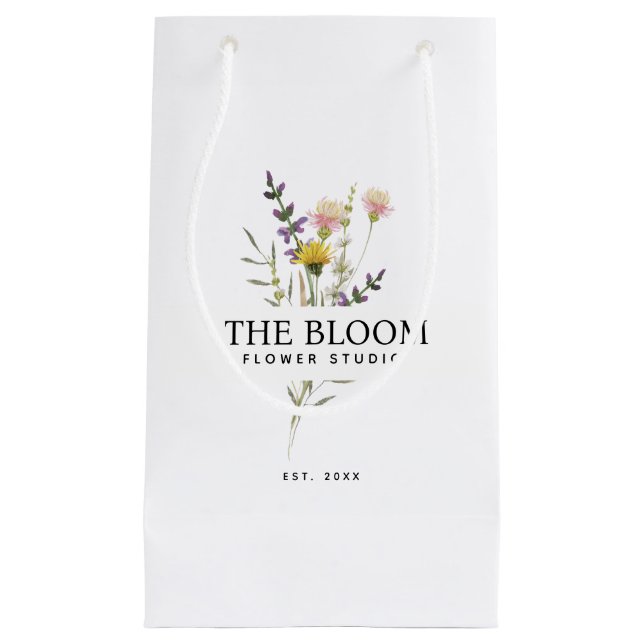 Minimalistische Boutique der Floristen Blume Kleine Geschenktüte (Vorderseite)