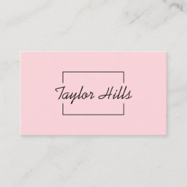 Minimalistische Box Line Frame Baby Pink Visitenkarte