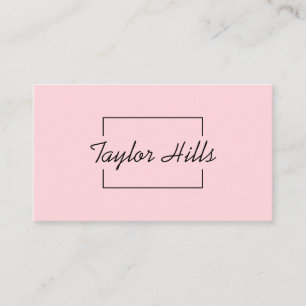 Minimalistische Box Line Frame Baby Pink Visitenkarte