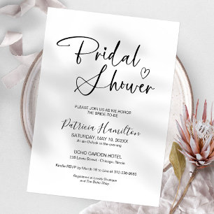 Minimalistische Brautdusche Einladung